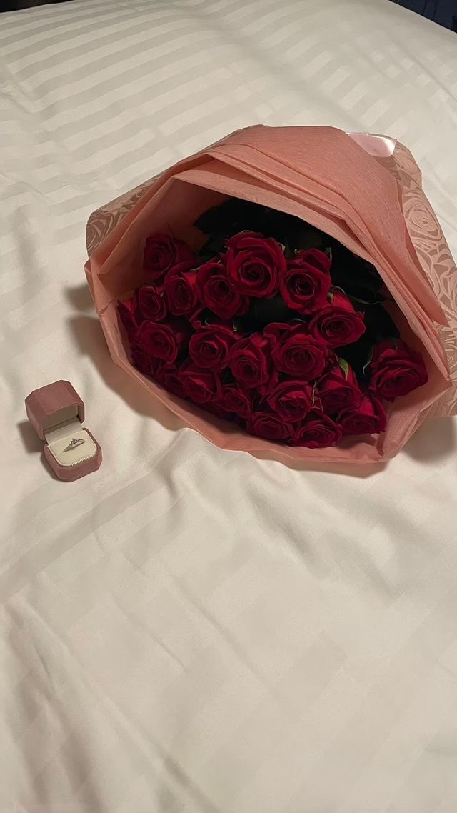 花束と撮りました！