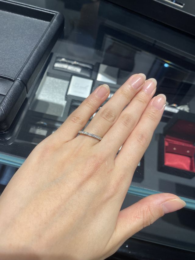 初めて店舗に来店し、試着した際の写真