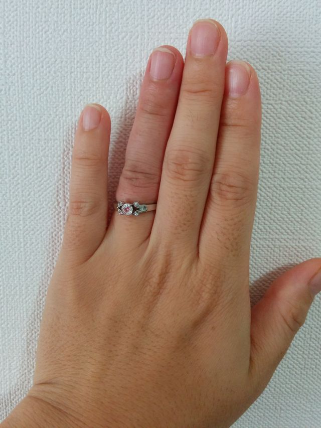 指にはめた写真です。