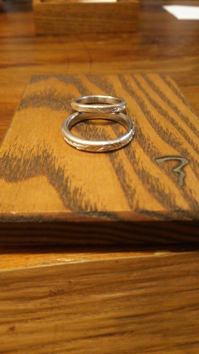 完成間近のリング。ここからもう少し手を加えてもらいました。