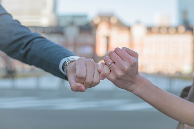 前撮りした時のリングショット。
