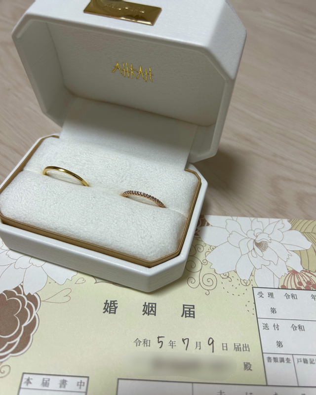 2人の指輪の写真です