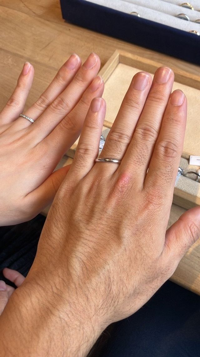 指輪の装着画像です。
