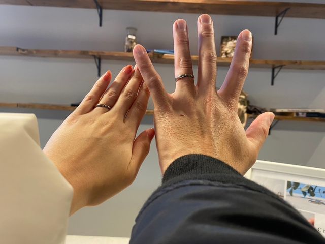 指に嵌めた時の写真