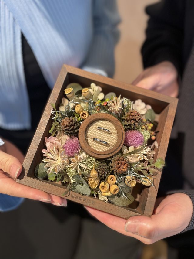 制作後2人で手元を撮っていただきました。