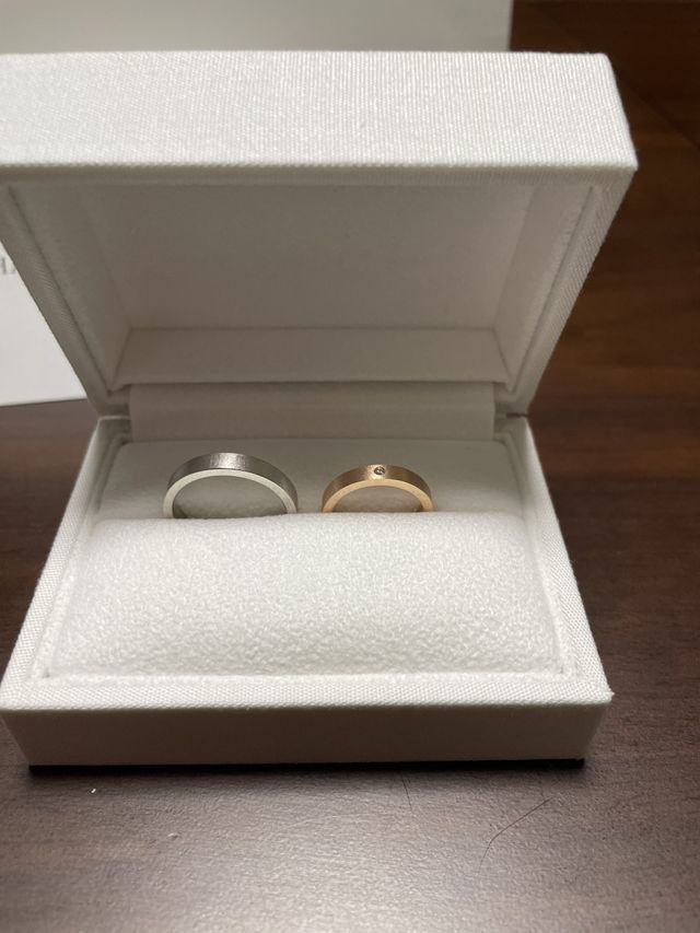 出来上がった指輪