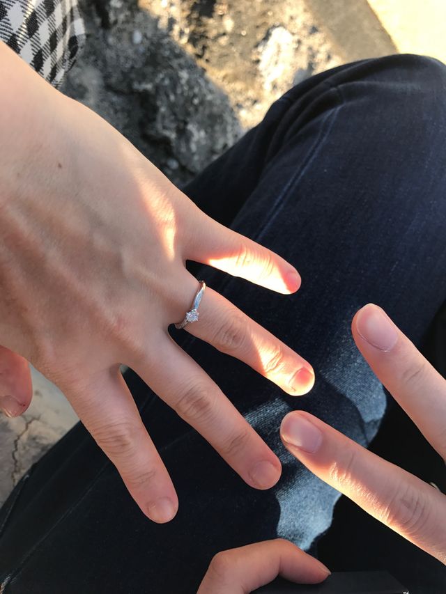 沖縄で婚約指輪をいただきました