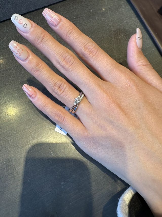 リボンの婚約指輪と結婚指輪