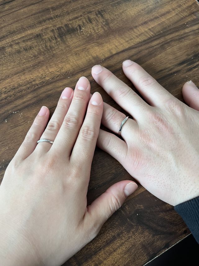 2人ともつけてみた時の写真