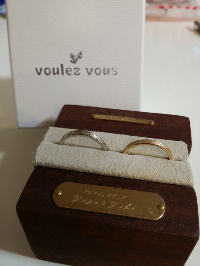 購入時に頂けた木製リングピロー