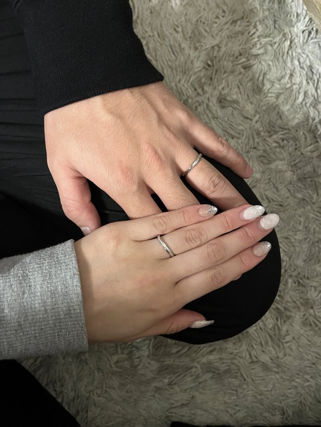指輪の着用時写真