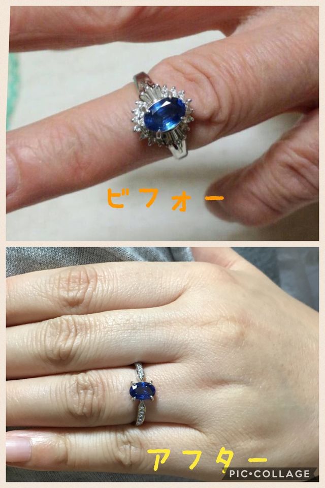 義母さんから頂いた指輪をリメイクして婚約指輪に。