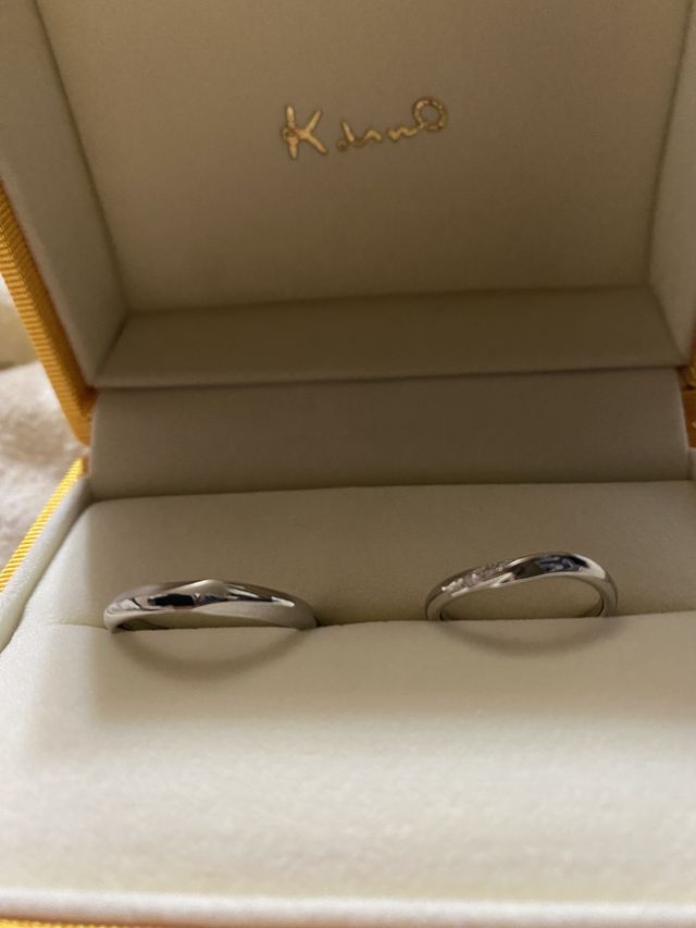 実際につけてふたりが似合うデザインにしました