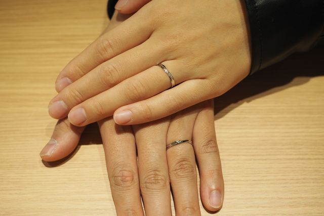 受け渡し日に担当の方に取っていただいたペア写真