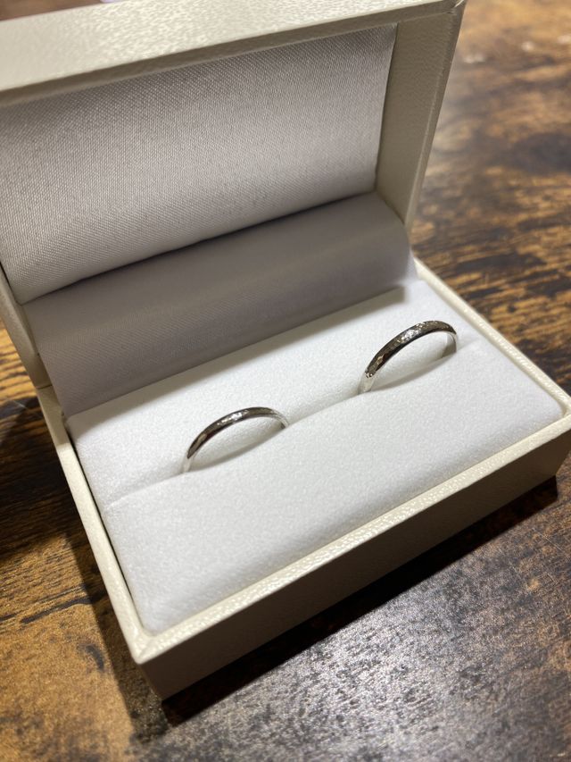 お互いに相手の指輪を作りました。素敵な作品となりました。