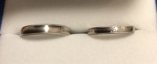 オプション）つや消し、（女）メレダイヤ1石マス留め