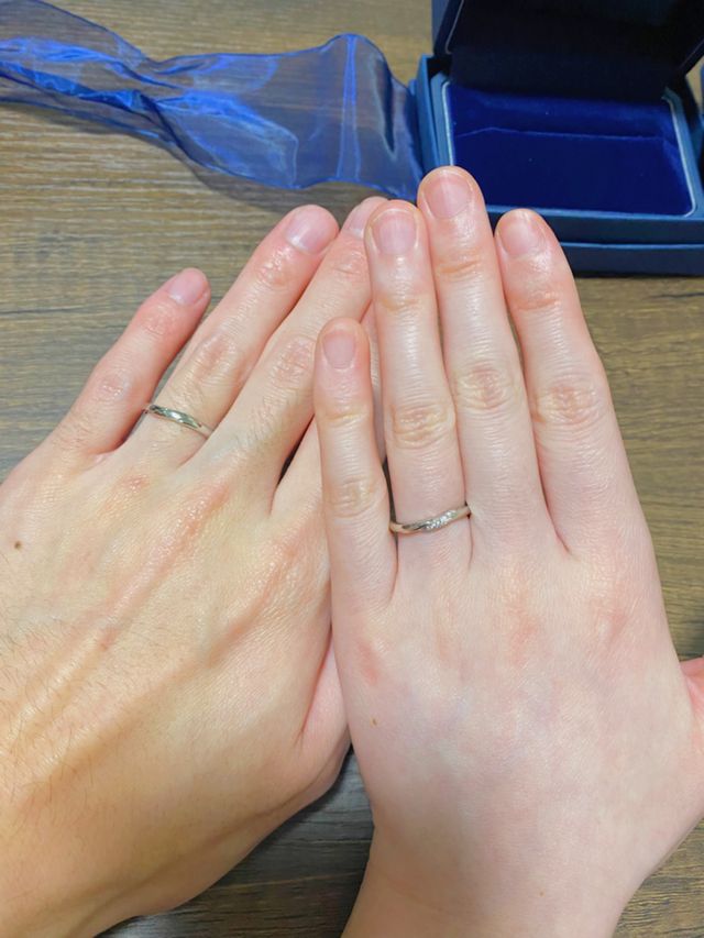 指輪を受け取った日に撮影しました。