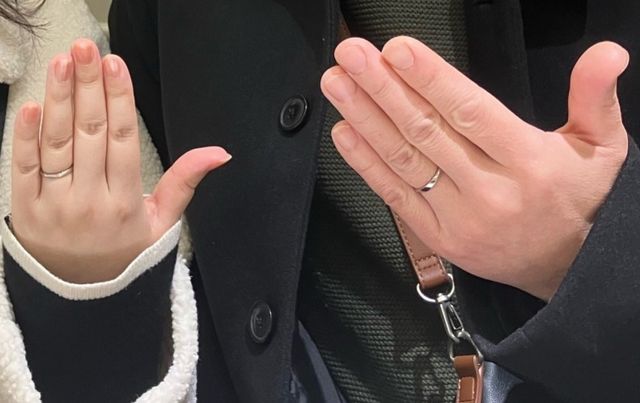 出来上がった結婚指輪です。