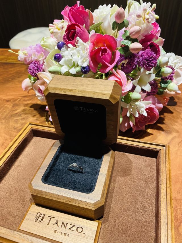 婚約指輪が完成してお披露目の時