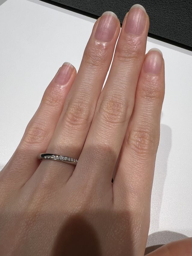 メレダイヤモンドが広く入っておりキラキラ輝いています