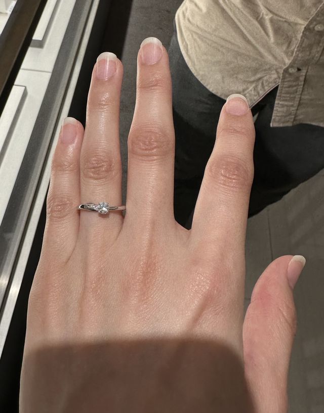 店舗での試着時の写真です。