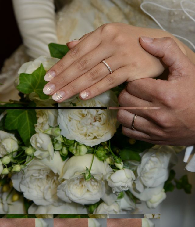 似合う指輪を何件も捜しまわって見つけてくれました