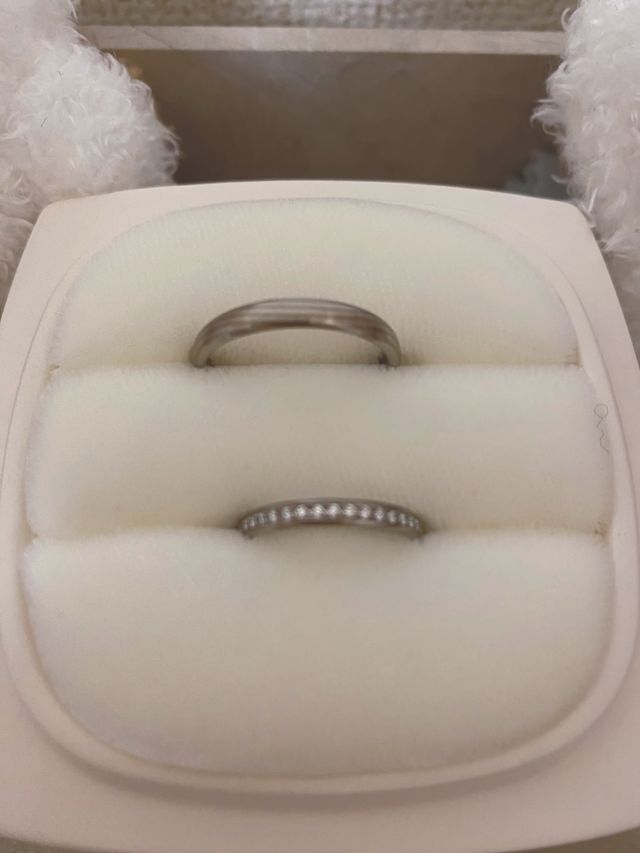 ハーフエタニティーと太めのシンプル