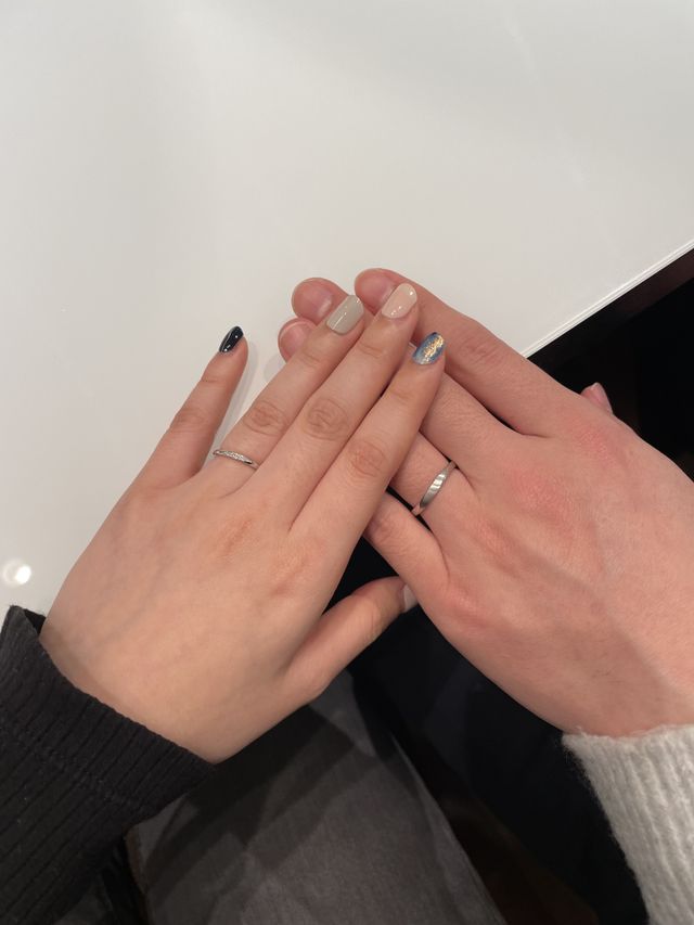 指輪受け取り後すぐの写真