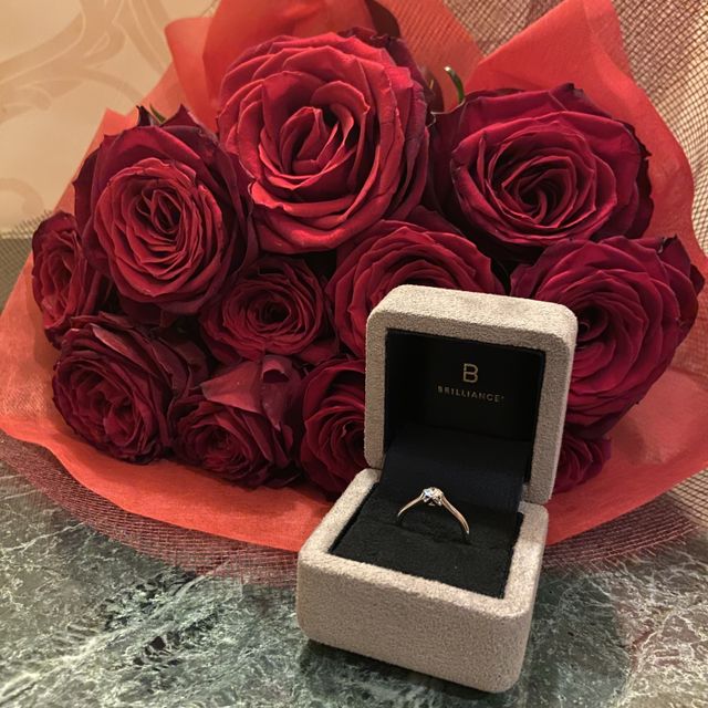 婚約指輪。プロポーズ時の写真