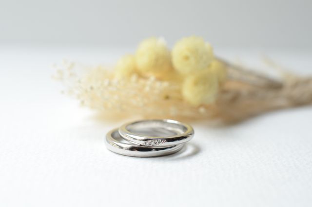 指輪購入時に撮影していただいた写真になります。