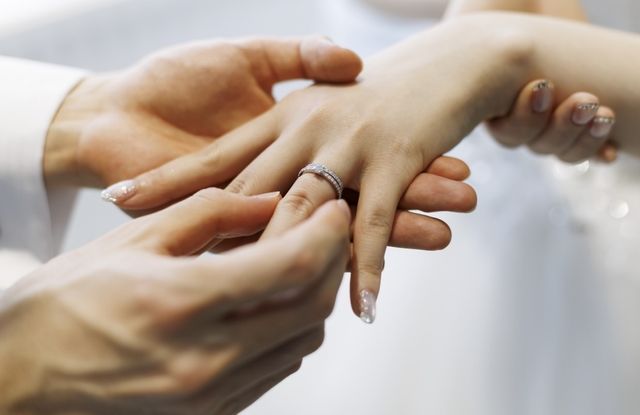 フォトウェディングでの写真です