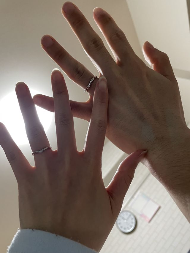 指輪受け取り後帰宅後の写真