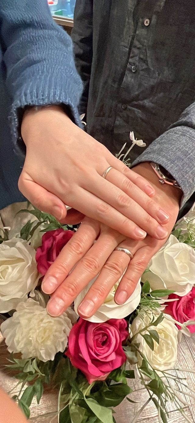 プラチナ、ゴールドのコンビネーションリング