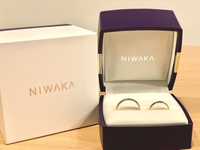 イエローゴールドのシンプルな指輪です。