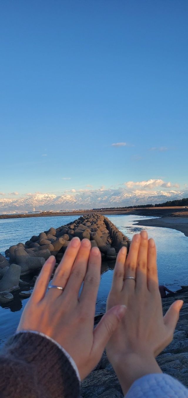 立山連峰と同じくらい指輪も綺麗です笑
