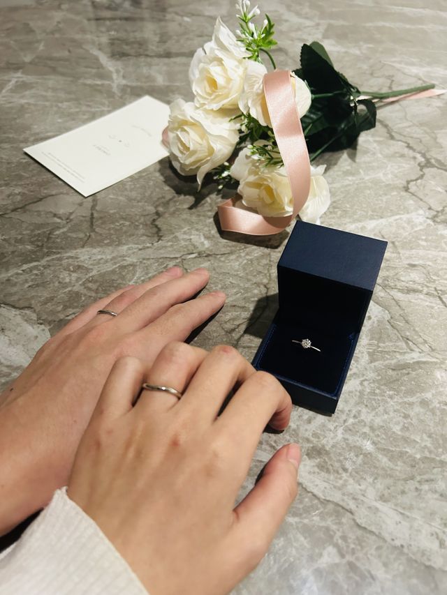 同じデザインでペアリングにしました！