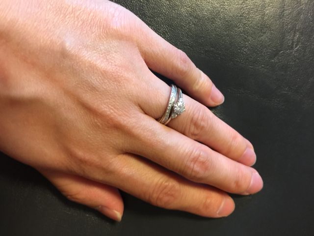 婚約指輪と2本付け