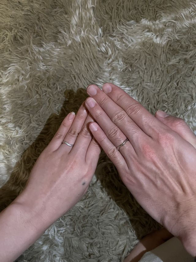 私はウェーブが強め・彼はウェーブが優しい形