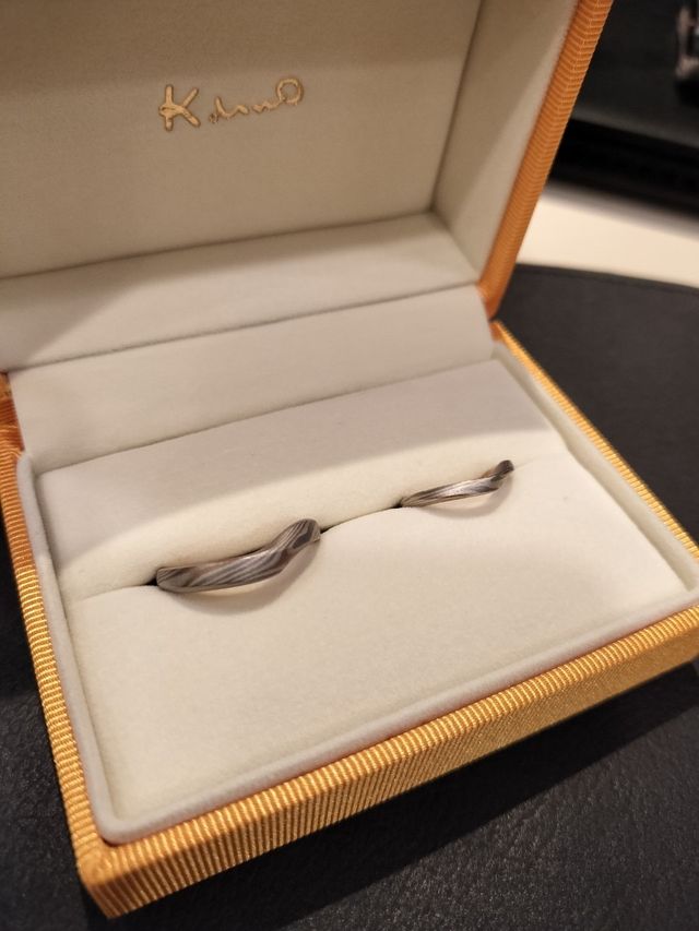 杢目がきれいな指輪を作っていただきました
