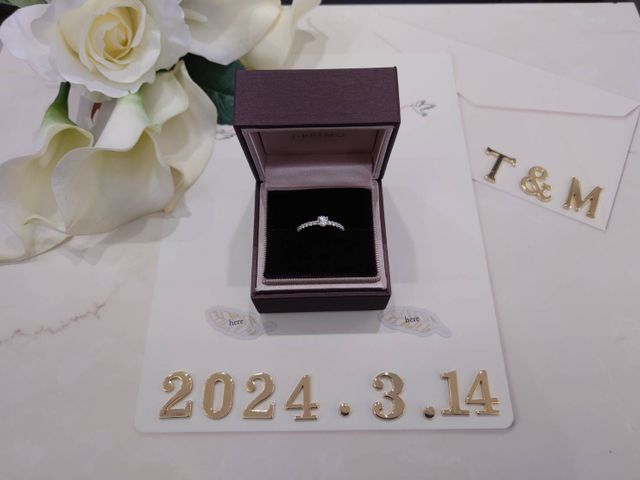 購入時、プロポーズ予定日と共に。