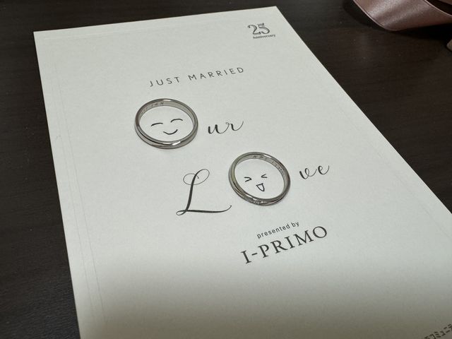 プレゼントされるオリジナルカードの上で撮影