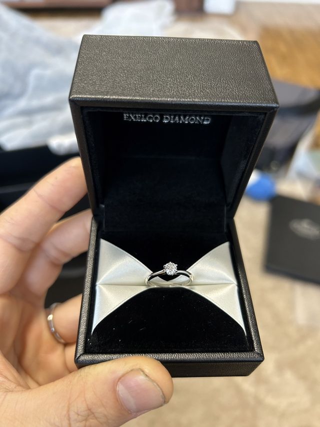 購入後、プロポーズ前の確認写真です。