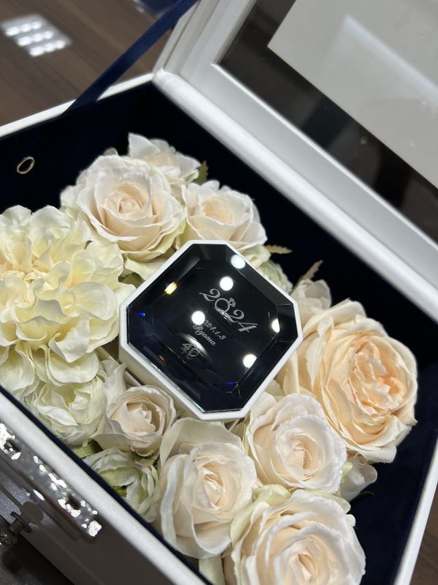 指輪を受け取った時の写真