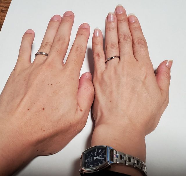 指輪の名前と由来、デザインが好みで夫婦お揃いにしました。