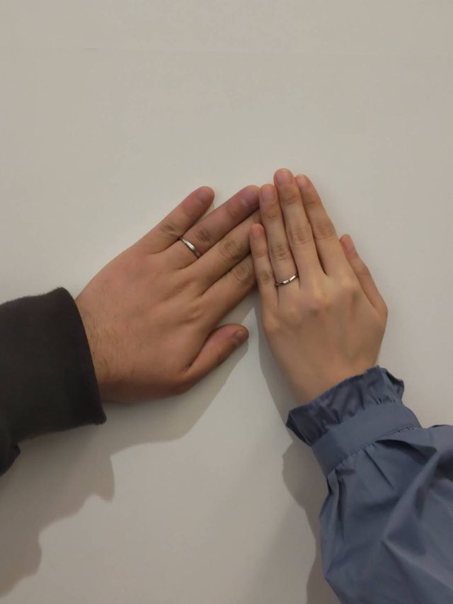 完成品の受け取り時にお店で撮っていただきました