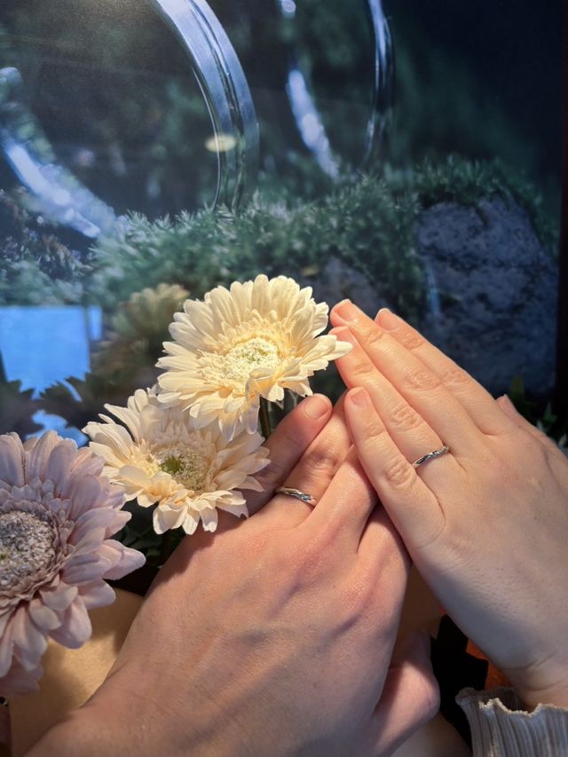 指輪納品時の写真です。