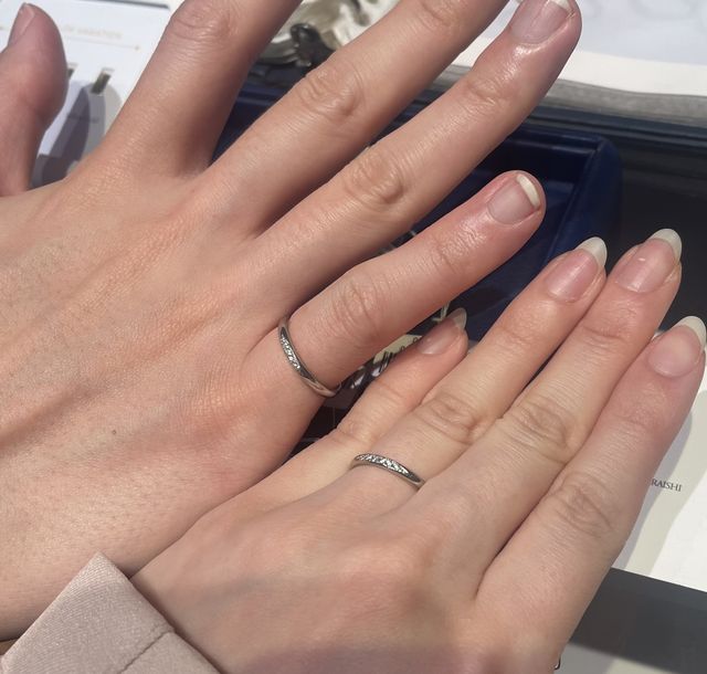 指輪の試着をしました。