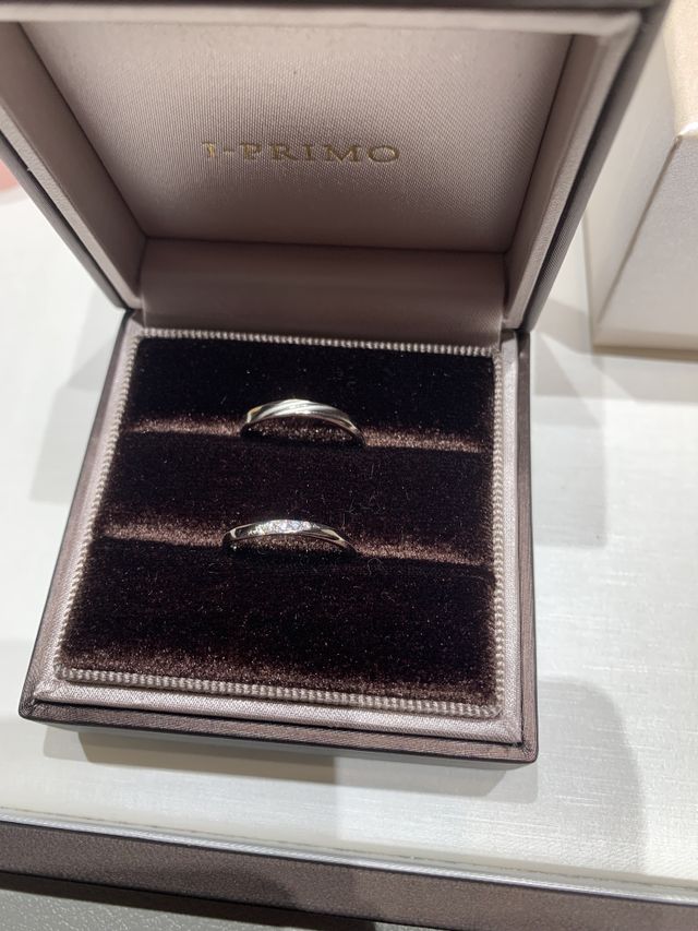 指輪の引き渡し時に撮った写真です