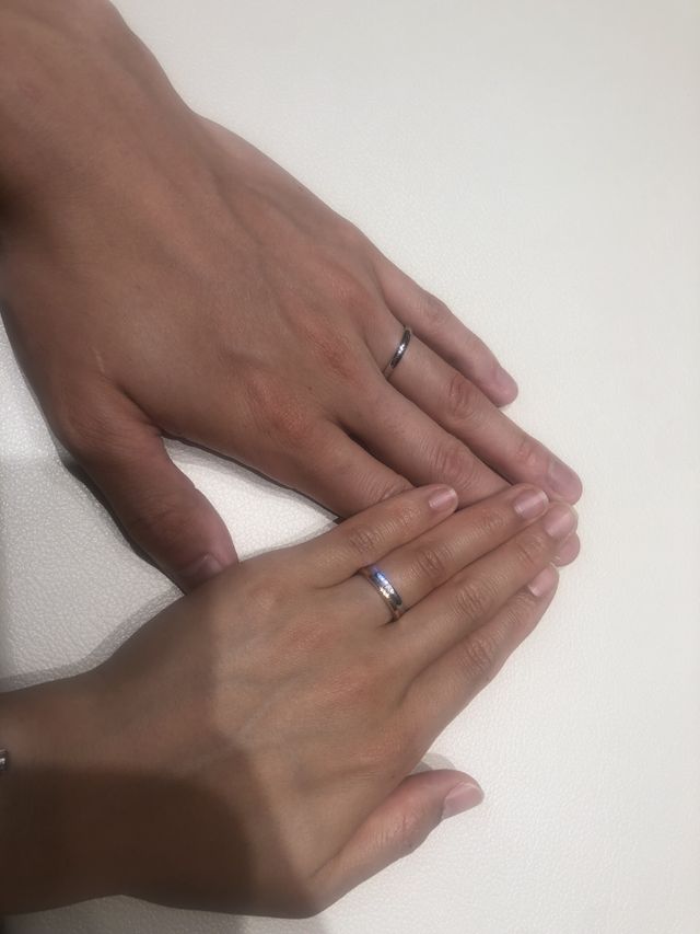 指輪引き取り時に撮った写真です。