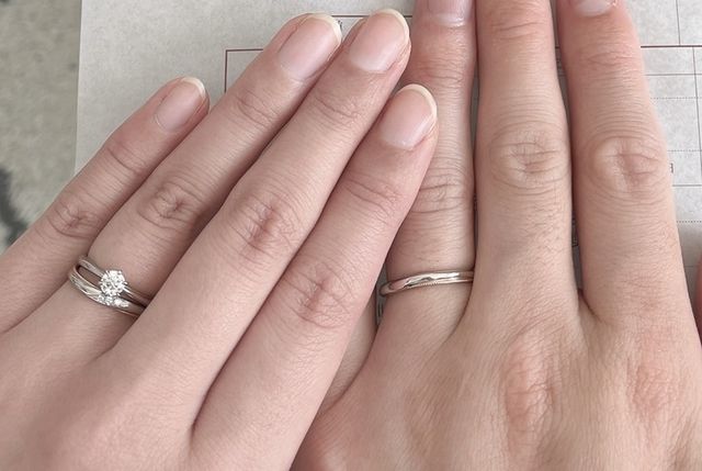 新郎新婦の指になります。